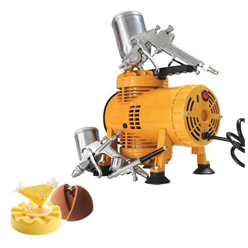 Pistola a spruzzo per cioccolato, kit di decorazione per torte con aerografo, ingranaggio ad alta precisione e quattro ugelli, ideale per mousse e decorazioni per torte