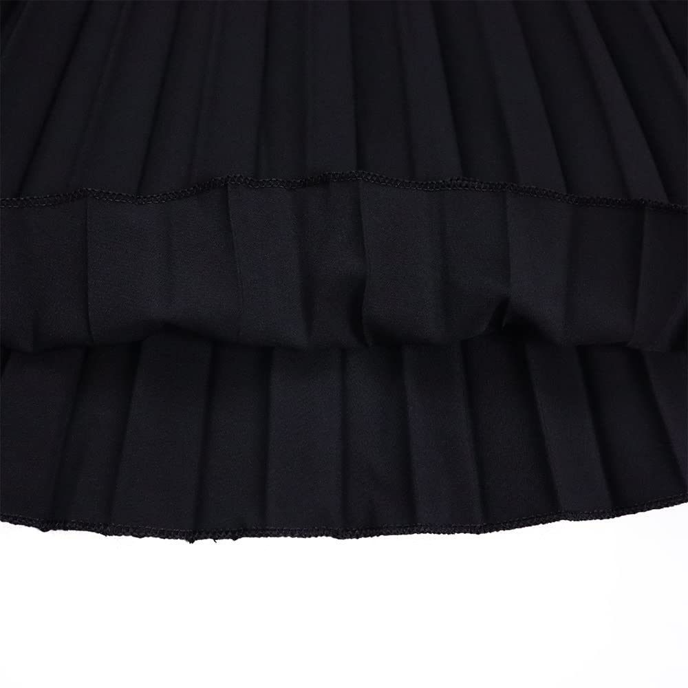 Gonna lunga plissettata da donna con cintura, gonna svasata casual da sera elastica da donna