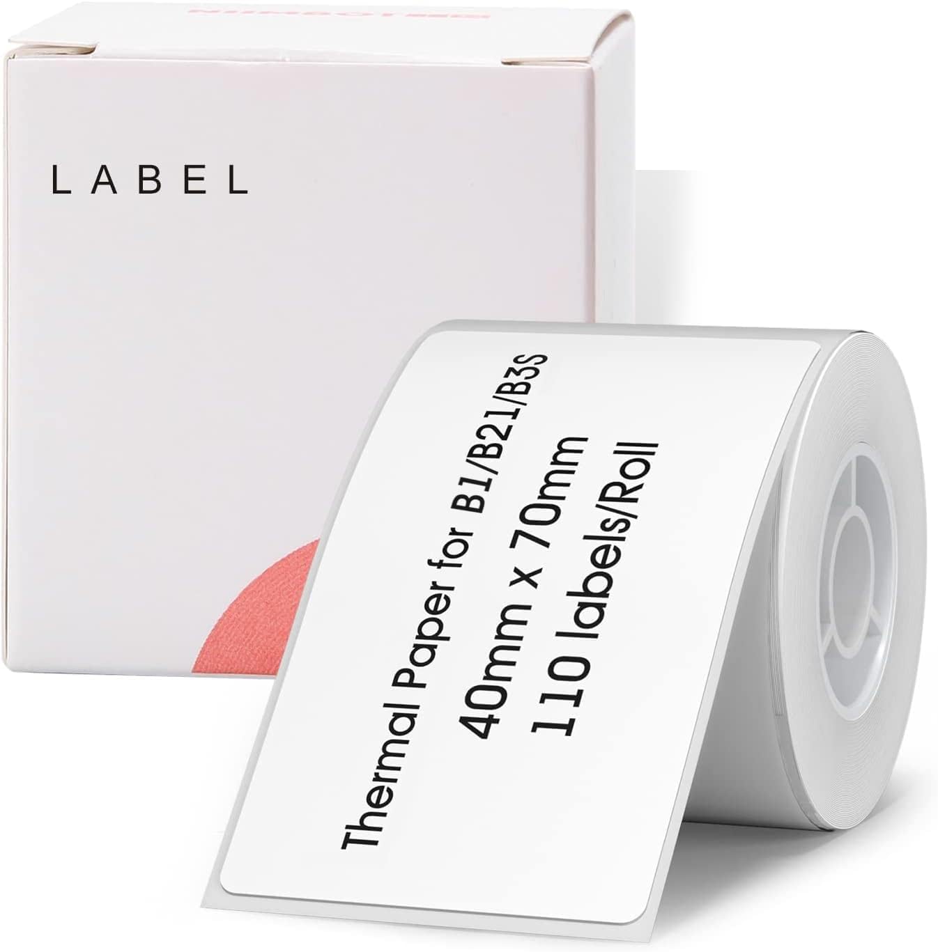 NIIMBOT Labels for B1/B21/B3S Label Maker, 1.57'' x 2.76'' (40x70mm) Thermal Sticker Label, Waterproof, Oil-Proof and Tear-Proof NIIMBOT Labels, 1 Roll of 110 Self-Adhesive Thermal Labels (White)
