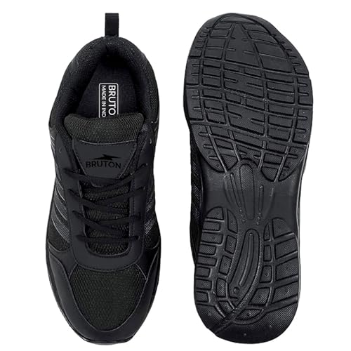 Image of BRUTON Black Men's Trendy Walking Shoes Regular Shoe Yoga Shoes for Men's & Boy's