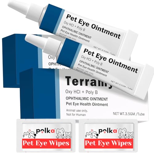 POLKA Terramypol Eye Ointment for Cats and Dogs, Horses, Birds, Sheep 3.5g/0.125oz - Pack of 2