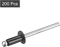 Vista 3 de uxcell Remaches ciegos de aluminio, 0.157 in x 0.315 in (5/32 x 5/16 pulgadas), remache de extremo abierto, cabeza redonda plana para unir cuero