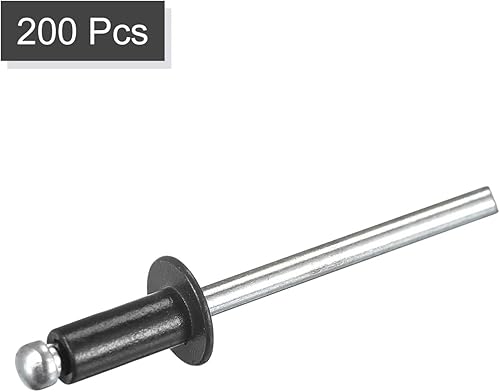 Miniatura 3 de uxcell Remaches ciegos de aluminio, 0.157 in x 0.315 in (532 x 516 pulgadas), remache de extremo abierto, cabeza redonda plana para unir cuero con