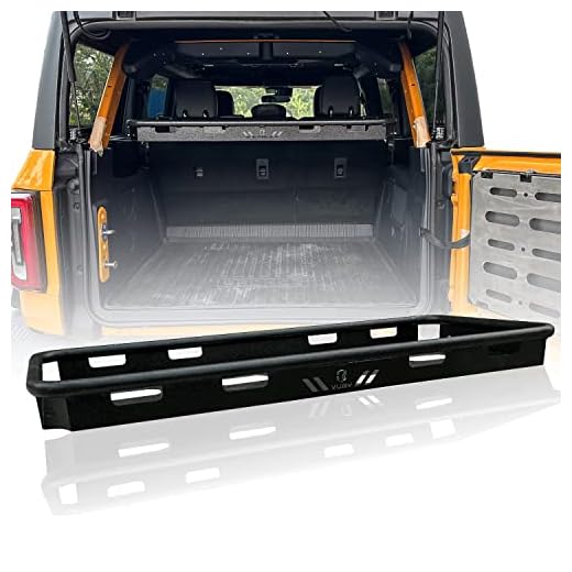 TIOYAR Rear Cargo Basket Rack Solid Metal Luggage Storage Carrier fit 2021 2022 2023 Ford Bronco
