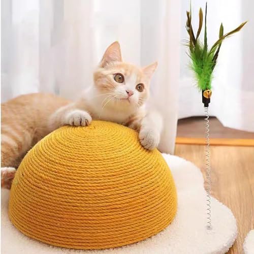 Rascador Para Gatos Tipo Huevo 11x11x3.5 pulgadas Sisal miniatura 2
