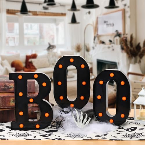 Halloween Decorations-3 Marquee Light up Letters "BOO" Decorative Sign | Halloween Decor for Kitchen Tabletop Fireplace Mantel Party Indoor - image 7