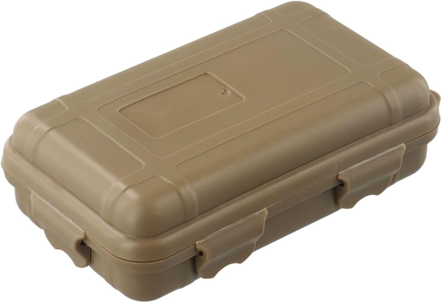 Waterproof Plastic Storage Box for Outdoor Camping Hiking Travel, Airtight Shockproof Case with 3mm PE Lining for Matches Gadgets, Floatable Dry Container 135x80x40mm Black(Tan)