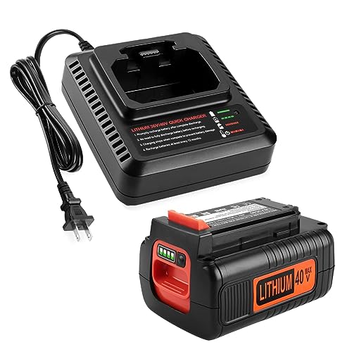 Energup 40V 3.5A LBX2040 Replacement Black and Decker 40V Max Lithium Battery LBXR36 LBXR2036 LST540 LBX1540 LST136W with LCS40 LCS36 Fast Charger for Black Decker 40Volt Battery Charger
