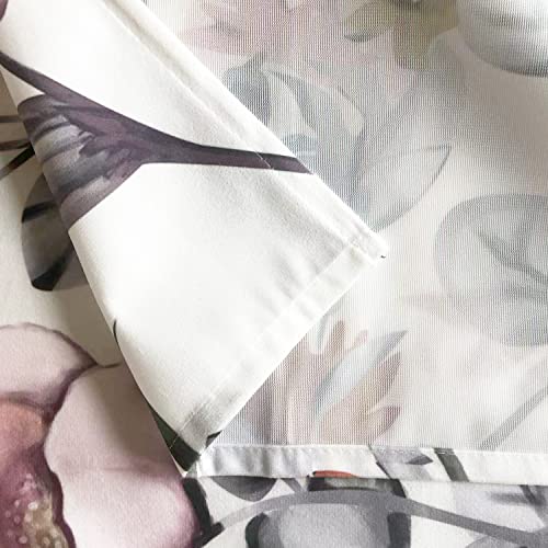 Oolygoo Rustic Floral Kitchen Curtains Vintage Red Flower Small Window Treatment Spring Wildflower Rod Pocket Cafe Short Window Curtains For Bathroom Dining Room Botanical Tier Drapes 27.5X39 Inch #TOP5