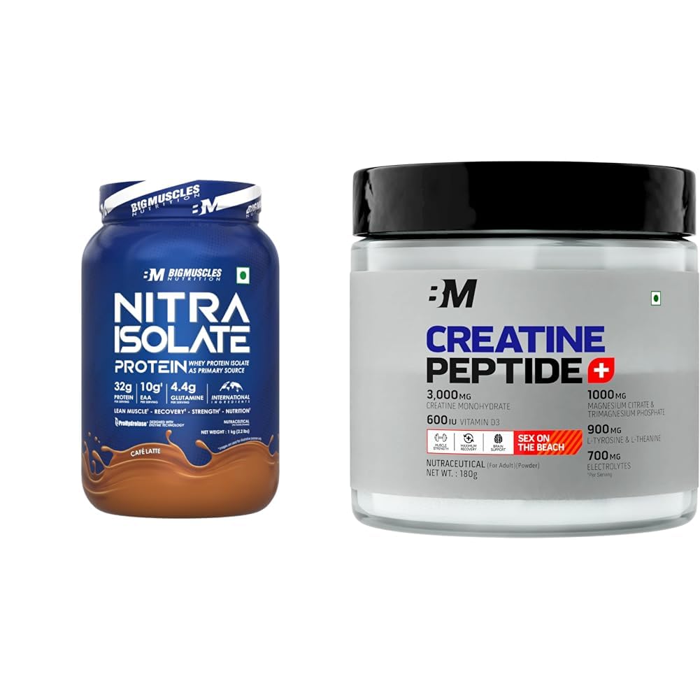 Bigmuscles Nutrition Nitra Isolate (1kg, Cafe Latte)|Bigmuscles Nutrition Creatine + Peptides (180g, Sex On The Beach)-image-13
