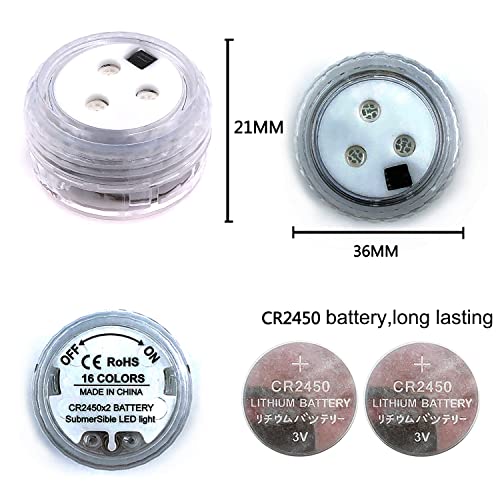 Gouccpu 10 Pack Mini Led Submersible Lights With Dual Remote Control Super Bright 8 Modes Dimmable Waterproof Small Tea Lights Battery Powered For Vase Pool Pond Fountain Underwater Decoration #TOP5