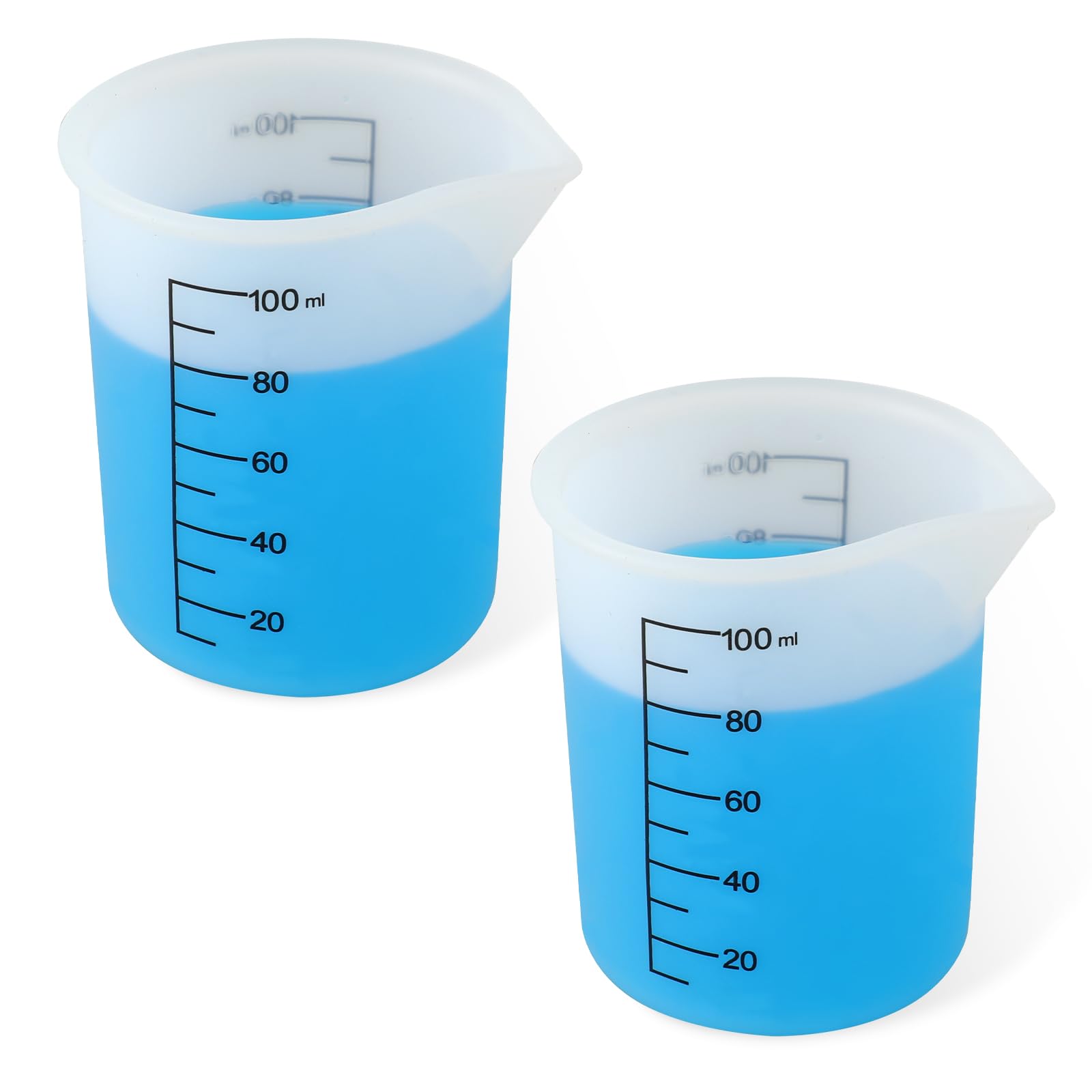 2Pcs Washable Silicone Laundry Detergent Measuring Cup - Reusable Flexible Cup for Liquid Detergent in Laundry Room