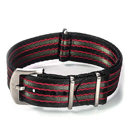 Bracelet de montre NATO en nylon Seat Belt ultra souple doté d'une boucle robuste 20mm 22mm
