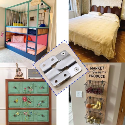 Image of 8Pcs Flush Mount Bracket,Stainless Steel Interlock Hanging Buckle,Z-Clips Flush Mount Bracket Stainless,Interlocking Heavy Duty Photo Frame Hook,Large-4 Pairs