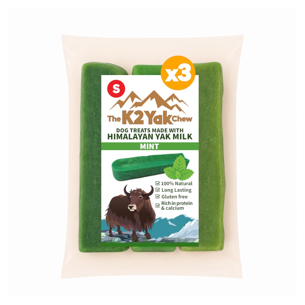 K2 Yak Chew Mint Small 3 Pack, Himalayan Yak Milk Dog Chews