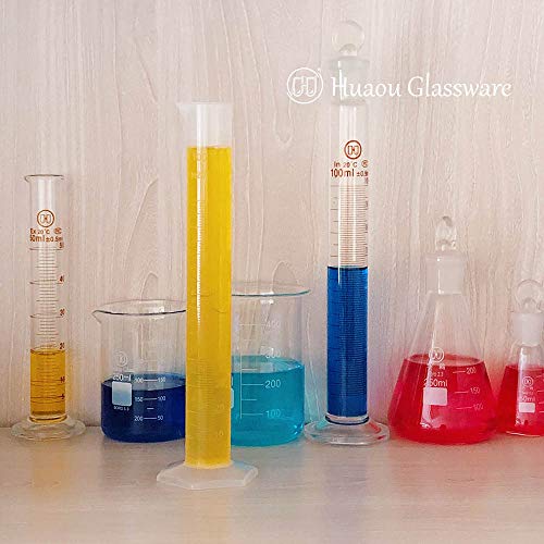Huaou 100ml Plastic Graduated Cylinder, Lab Measuring Test Tube, Ideal for Home and School Science, 2-Sided Marking - Thumbnail 5