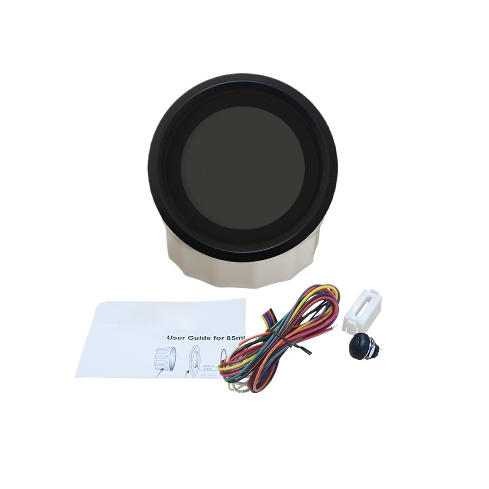 Obrotomierz cyfrowy, 85mm Obrotomierz 6 W 1 0-19999RPM Godziny Woltomierz Poziom Paliwa Temperatura Wody Ciśnienie Oleju 12V/24V do tokarki samochodowej do kół silnikowych(BN)