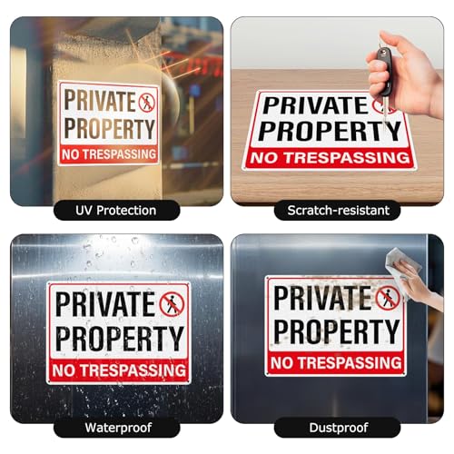 Panneau Private Property No Trespassing plaque rigide resistante