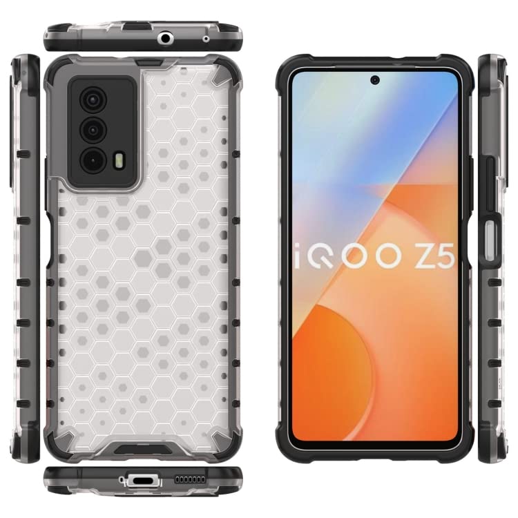 Image of Prime Retail Hard PC Back Case Cover for iQOO Z5 5G Anti Slip Ultra Thin Shockproof Reinforced Corners (Transparent)