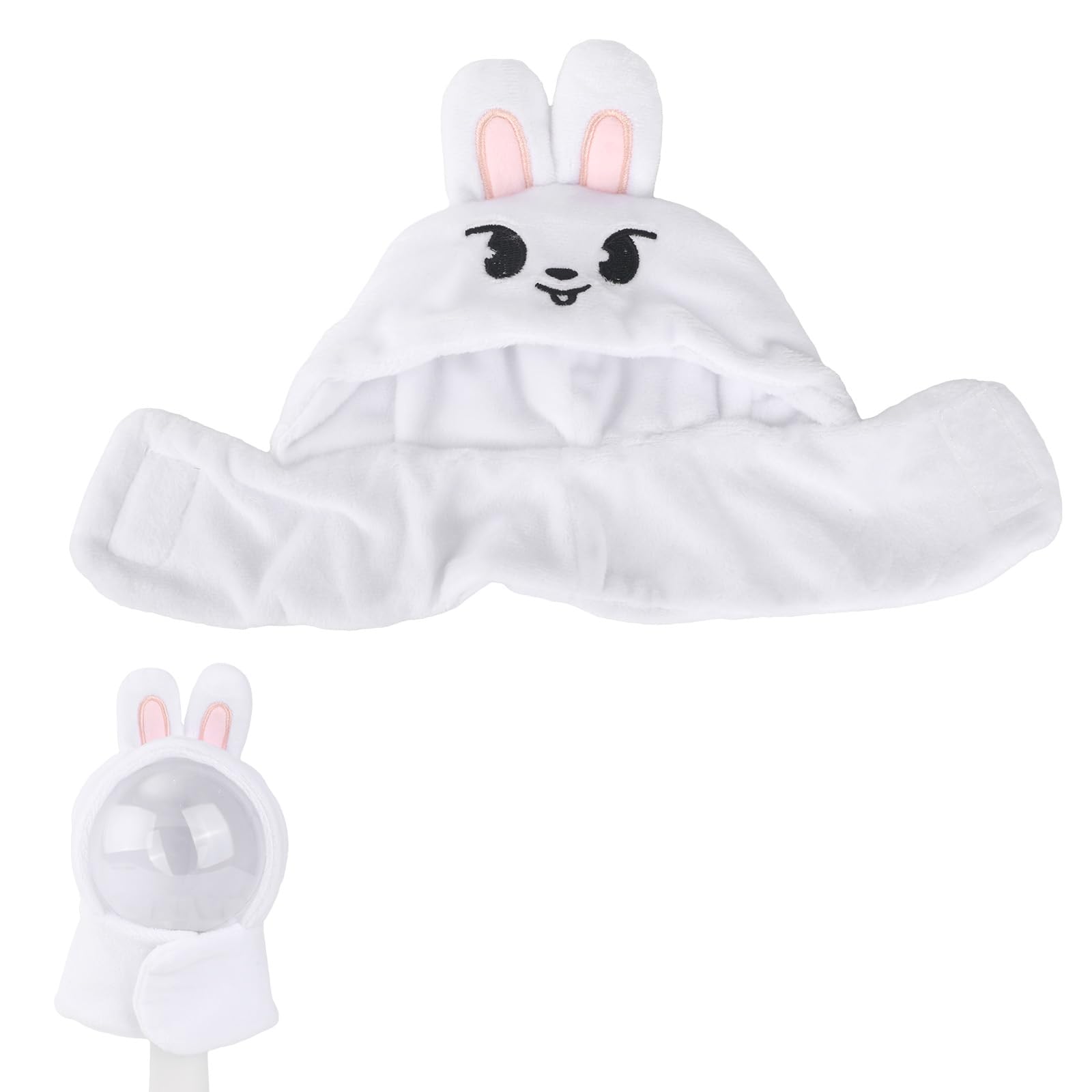 TOYMIS Lightstick Cover for SK Cartoon Character Lightstick Holder Soft Plush Cloth Support Display Holder Compatible with SK Light Stick Ver1.0/2.0 (White Rabbit)