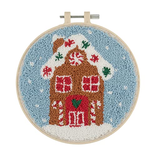 Trimits Embroidery Punch Needle Hoop Kits, 15.2cm 6, Gingerbread House