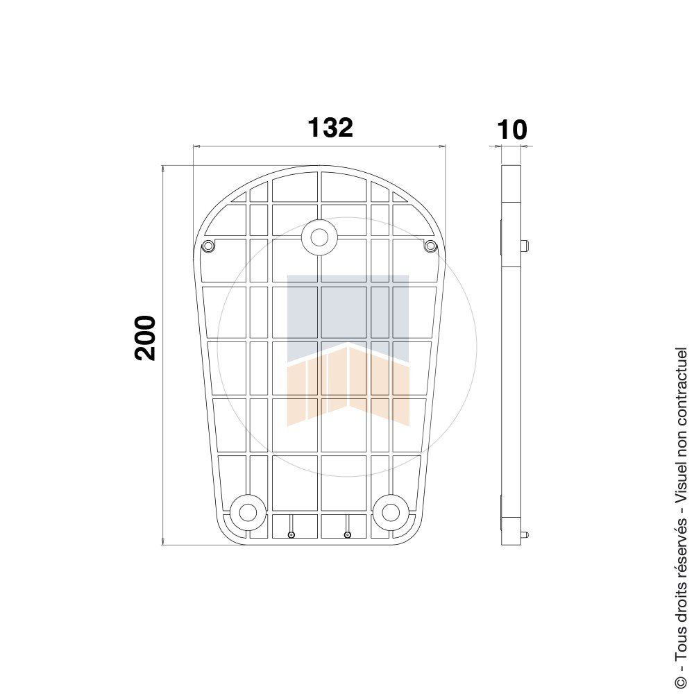PORTAC Cale en Composite épaisseur 10 pour sabot hauteur 50