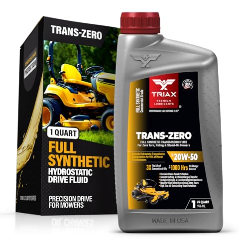 TRIAX Trans-Zero 20W-50 Huile Synthétique pour Transmission Hydrostatique de Tondeuses à Zéro Rayon de Braquage, Tondeuses Autoportées. Huile pour...