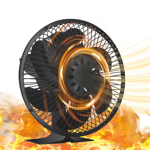 Ventilador silencioso de estufa de leña - Ventilador de chimenea de metal silencioso resistente al calor | Ventilador para chimenea, ventilador de estufa de ahorro de energía en invierno con no