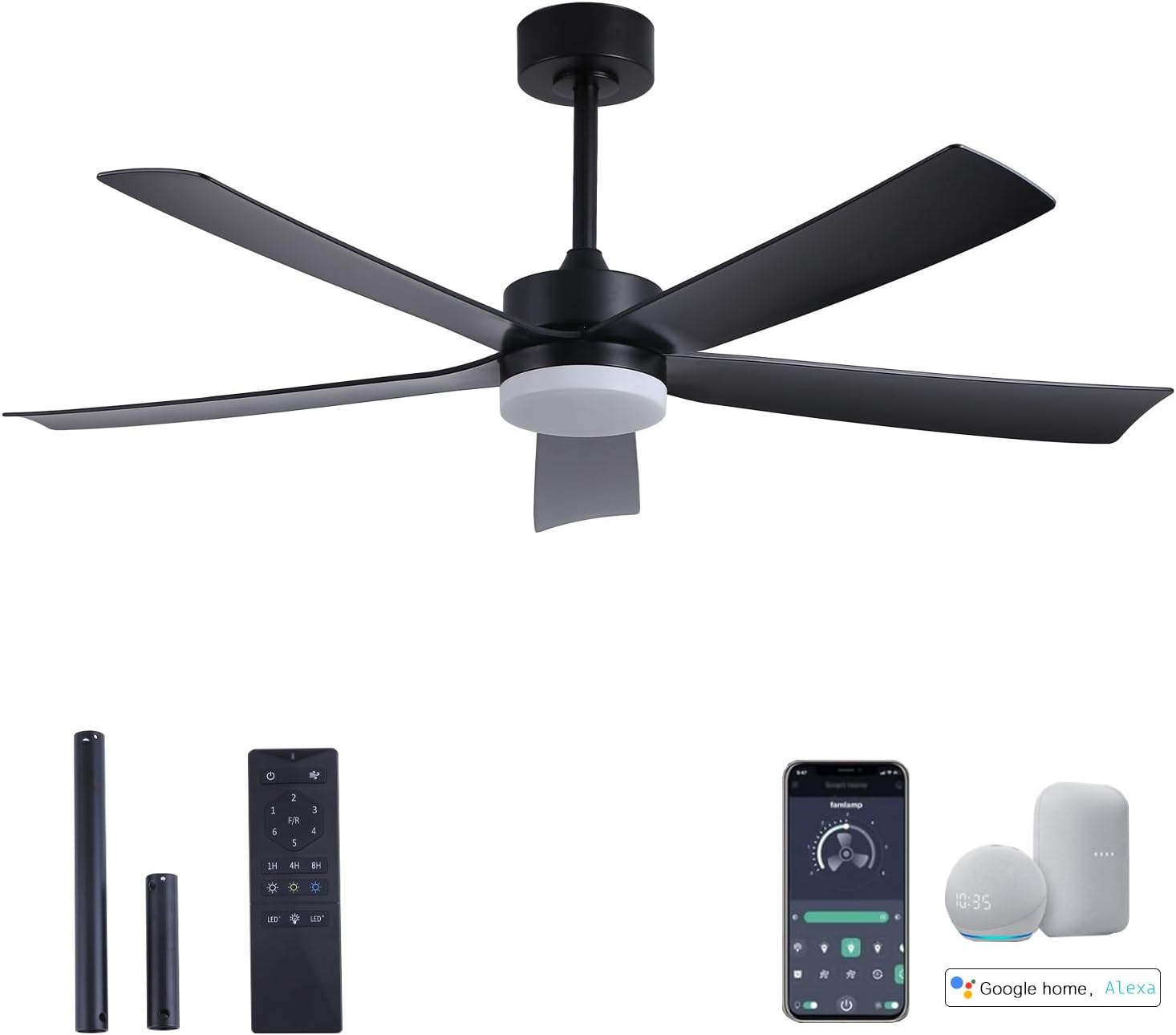 Amazon.com: HOMECHOOSE 52 inch Ceiling Fans with Lights,3 Color ...