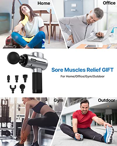 Renpho Active Massage Gun Deep Tissue, Upgrade Powerful Portable Muscle Gun Massager Percussion Massager Gun For Athletes, Electric Back Massagers, Handheld Body Massager Gun Men Women Gifts #TOP1