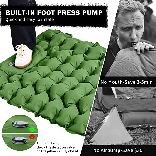 Ropoda Extra Thickness 3.9'' Inflatable Sleeping Pad For Camping With Pillow, Built-In Foot Pump, 77''*27'' Sleeping Mat With Carry Bag, Ultralight & Compact Camping Mattress For Hiking, Camping #TOP1