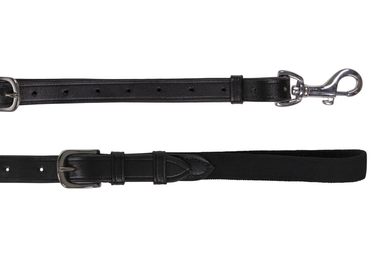 NETPROSHOP Leder Vorderzeug mit Handgriff schwarz oder braun Pony Cob Full, Groesse:Full, Farbe:Schwarz