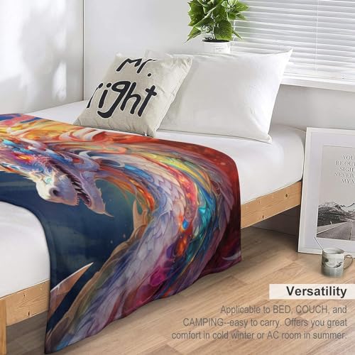 Couverture dragon 3D en polaire flannel douce pour canapé et lit - 7