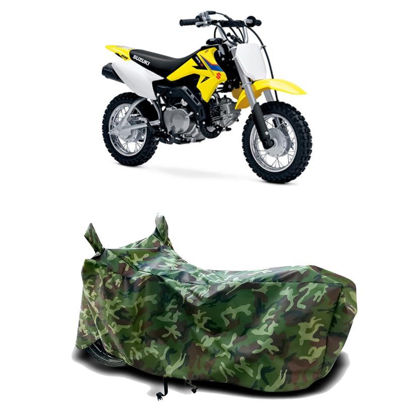 Image of DUFFEL-100% Heat Protection Two Wheeler Bike /Scooty Body Cover for Suzuki DR-Z50 Water Resistance /UV-Rays /Birds Dropping /Scratchproof /Dust Proof /Waterproof[Green Jungle Print]