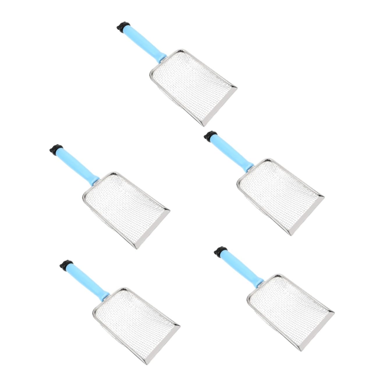 VANZACK 5pezzi Metal Cat Litter Scoop Inossidabile Antiaderente Attrezzo per Pulizia Lettiere per Design Filtrato La Rimozione Rapida Feci e