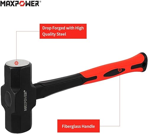 Miniatura 3 de MAXPOWER Juego de cinceles de mampostería de 3 piezas y martillo de trineo de 4 libras