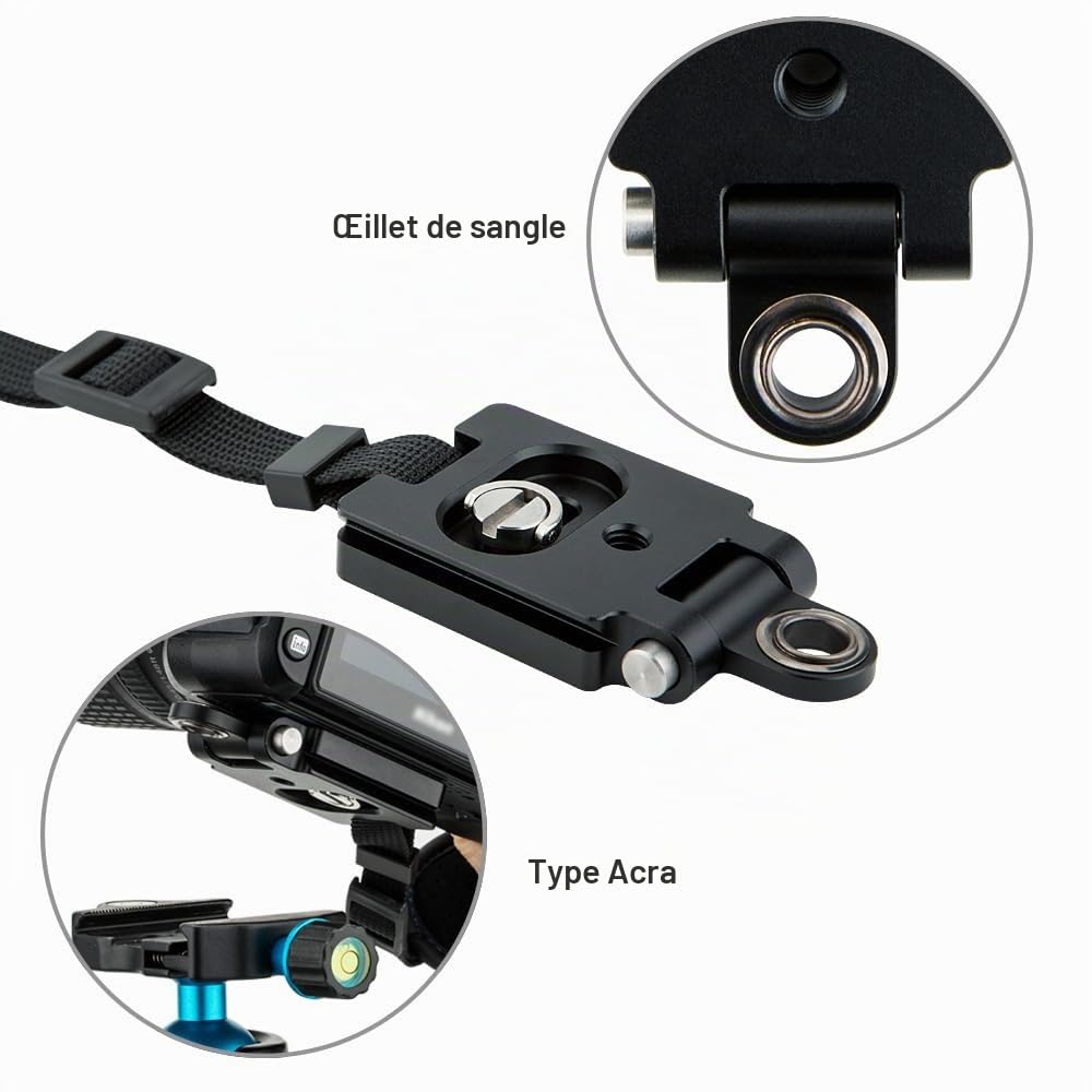 JJC - Sangle de poignée pour Appareil Photo DSLR avec Plaque de Type Arca Swiss pour Canon EOS 6D 5D 7D 2000D 90D 80D Powershot SX70 Rebel T8i T7i Nik. D750 D780 D850 D7500 D7200 D5600 Coolpix P1000