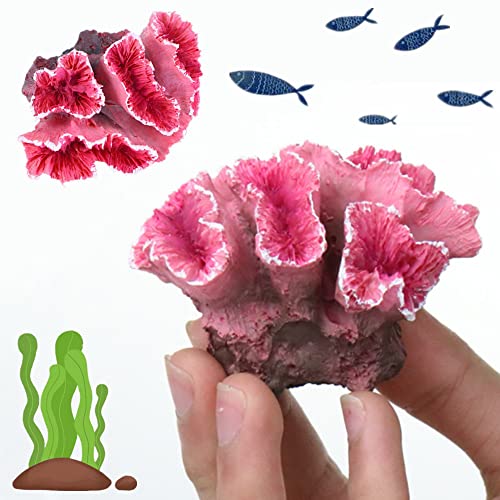 Aormuie Fake Artificial Simulation Pink Coral Aquarium Decoration Underwater Plants Non-Toxic Landscaping Fish Tank Landscaping Ornament Pink Coral - Image 2