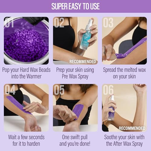 Image of Tress Wellness Wax Beads - Safe for Skin - Dermatologically Tested - At-Home Kit for Bikini, Brazilian & Full Body - Lavender 2.4 lb