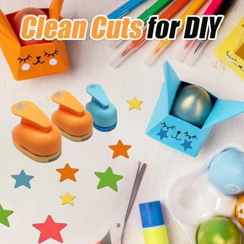 Image of 101 Pcs Stamp Puncher and Origami Paper, Postage Stamp Punch, Paper Punch Tool Set for DIY Scrapbooking and Craft Projects (yellow)