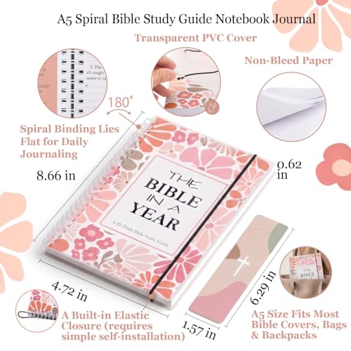Image of Spiral Bible in a Year 52-Week Bible Study Guide Journal for Women Beginner