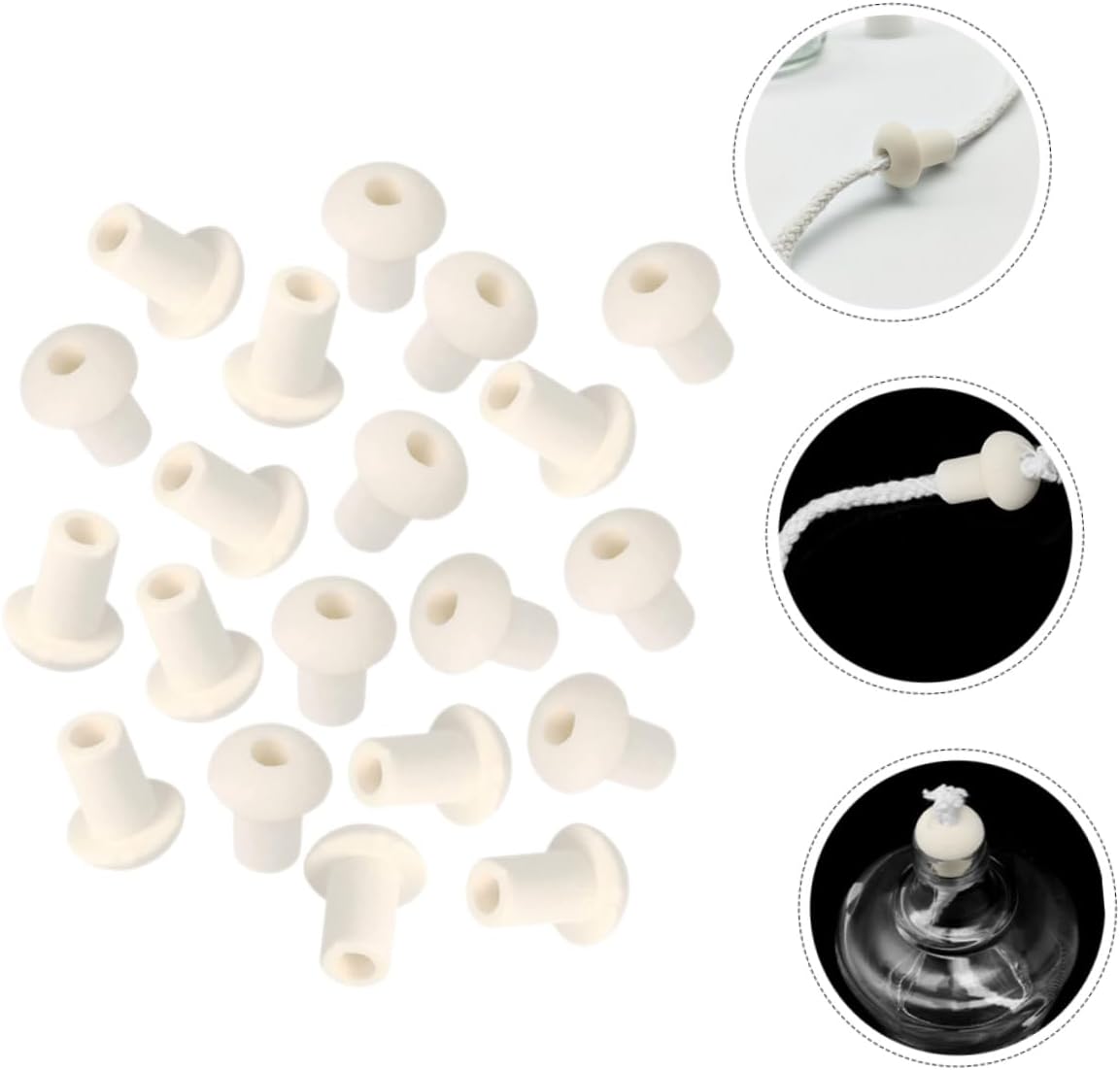 Levemolo Oil Lamp Parts 30pcs Ceramic Wick Holders Vintage Style Perfect for Kerosene Lamps