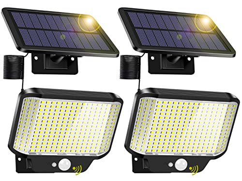 Solar Outdoor Lights,Deogos 266 Led Motion Sensor Outdoor Lights Solar Powered,Ip65 Waterproof Security Wall Lights Dusk To Dawn Outdoor Lighting For Outside Backyard Front Door Porch Garden - 2 Pack #TOP3