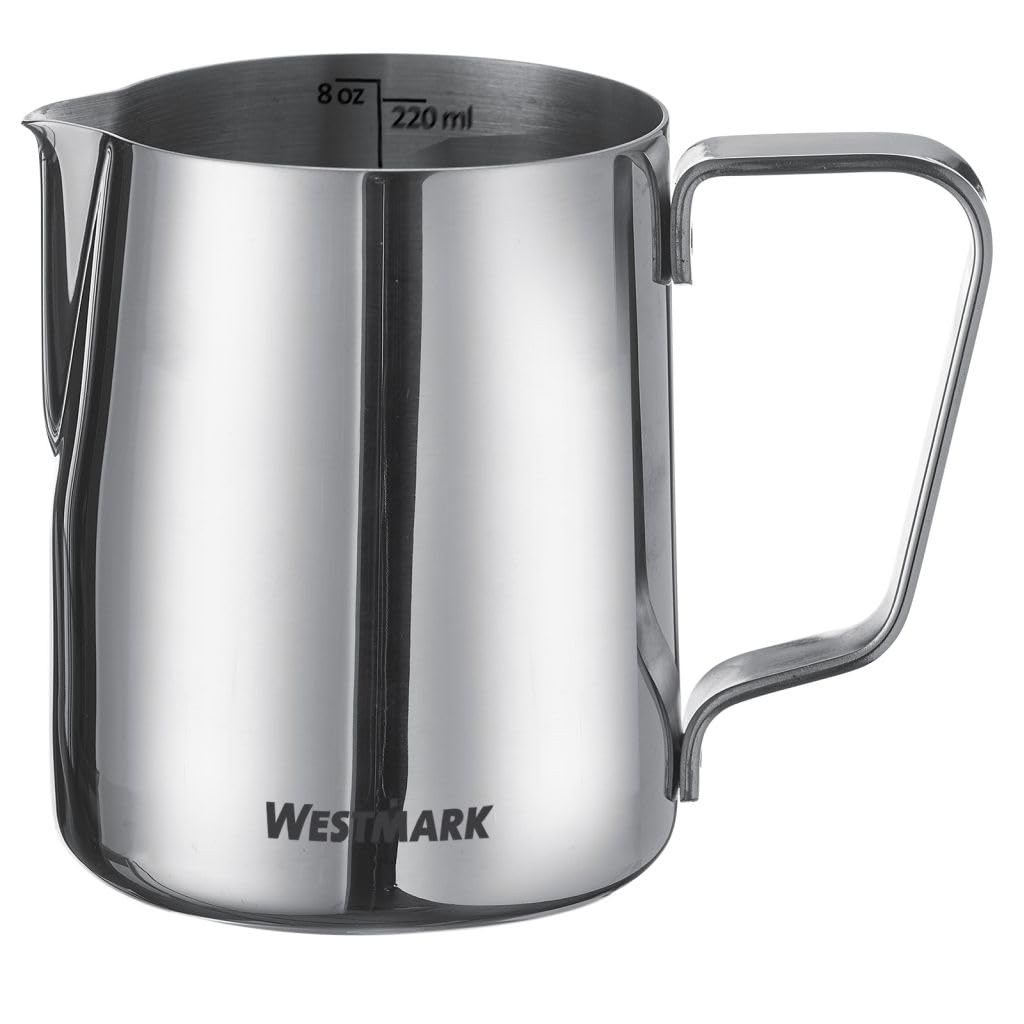 Westmark Milk Jug Brasilia 220 ml - Ideal for Coffee Cream, Milk, Honey and Other Coffee and Tea Additives, Barista Accessories - Stainless Steel