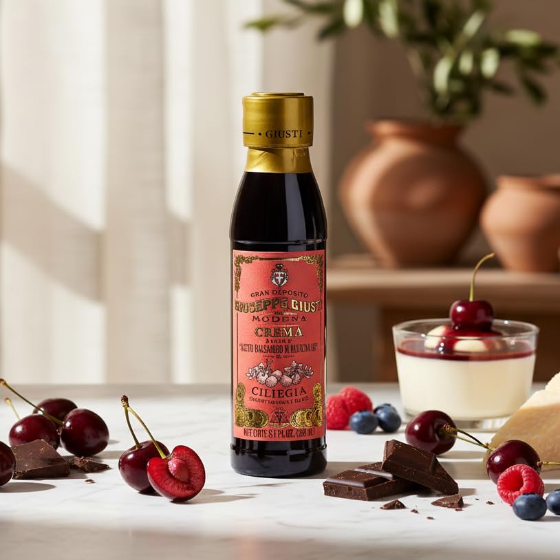 Giuseppe Giusti Cherry Glaze Balsamic Vinegar CILIEGIA 150ml, Fruity Balsamic Drizzle