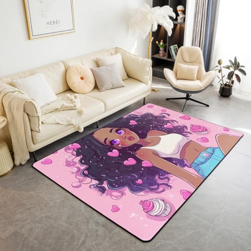 Romantic Girl Living Room Rugs 3x5 Sweet Cup Cake Dessert