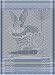 Garnier-Thiebaut, Lapin Design, Bleu (Rabbit, Blue Design) French Jacquard Kitchen  / Tea Towel