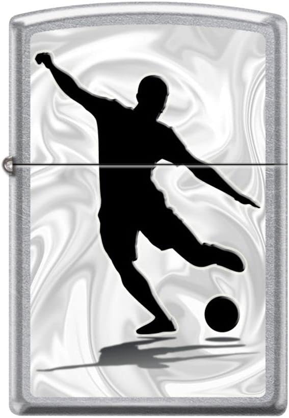 Zippo Lighter- Soccer Player Kick Design Street Chrome Windproof Lighter #Z5266