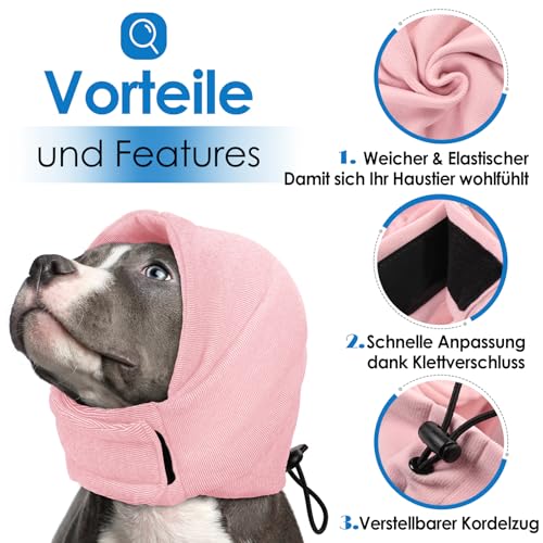 AOFITEE Ohrenschutz Hund, Gehörschutz für Hunde Silvester Lärmschutz Hund Ohrenschützer für Hunde Lärm, Haustier Snood Ohrenschutz Hundehaube Hündchen Ohrenschutz Nach OP