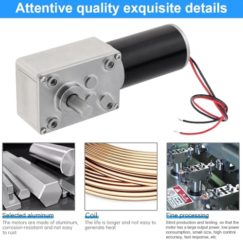 Samfox Getriebemotor - DC 12V 200 Rpm Permanent Magnet Worm Turbo-Getriebemotor Getriebemotor